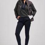 The Sawgrass Cashmere Cotton Sweater - Charcoal / Navy