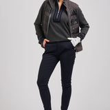 The Sawgrass Cashmere Cotton Sweater - Charcoal / Navy