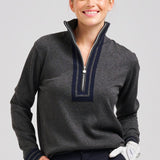 The Sawgrass Cashmere Cotton Sweater - Charcoal / Navy